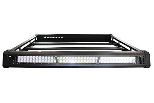 Traveler Black Horse Steel Roof Mounted Cargo Basket Rack Kit Modular(61"x20"x9") Black Compatible with 1987-2017 Jeep Wrangler|1997-2017 Jeep Wrangler|2007-2017 Jeep Wrangler-BA-JKBO-KIT13