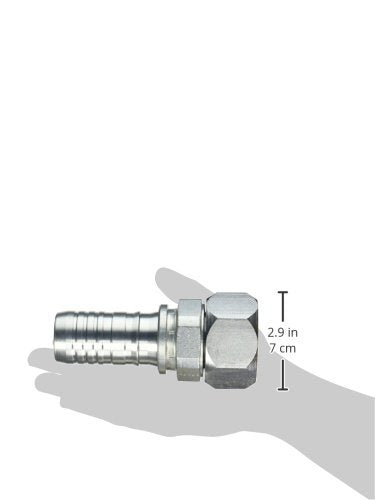 GlobalSpiral Couplings Gates 24GSP-24FJX, Female JIC 37° Flare Swivel, Zinc Plated Carbon Steel, 5.64", 1 1/2" ID