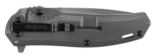 Kershaw Pocket Knife Fringe, 3-inch 8Cr13MoV Steel Blade with Gray Titanium Carbo-Nitride Coating, Carbon-Fiber Insert; SpeedSafe Assisted Opening, 8310