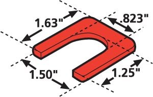 36070 Specialty Products Company 1/32" Caster Shim for Prevost, (Pack of 6)