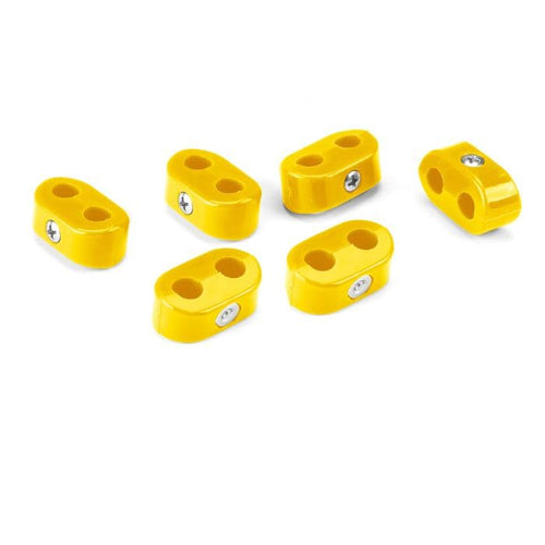 Double T-CLAMP Place, 1/4"-1/4", 6 Pieces, Yellow