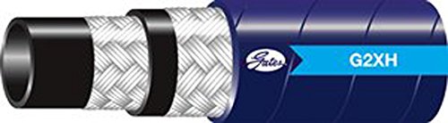 Gates Synthetic Rubber 24G2XHXCTN, G2XH Hydraulic 2-Wire Braid Xtreme Heat Hose, SAE 100R2 Type S, Maximum Pressure: 1800, -40 degrees F to 300 degrees F Temperature Range, Length