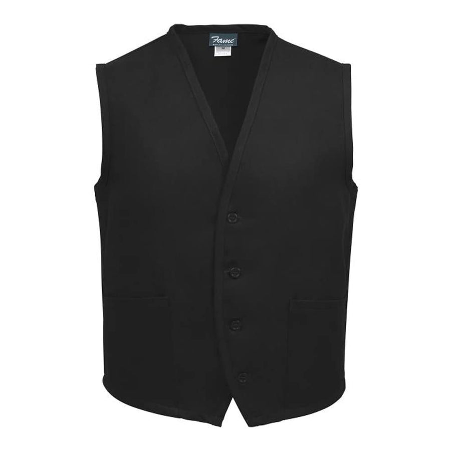 23328 V65 Fame Fabrics Unisex Vest, 2 Pockets, Black, 3X