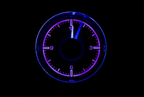 Dakota Digital 2 1/16" HDX Style Clock, Black Face - Universal Compatible with Most Vehicles