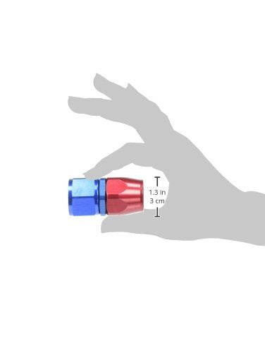 Edelbrock Russell 610050 Red/Blue Anodized Aluminum -12AN Straight Hose End RUSSELL