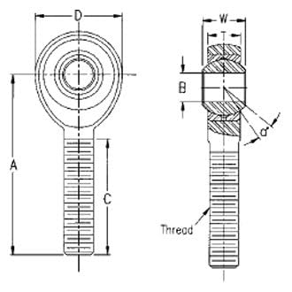 H Series QA1 HML10Z Rod End, Chromoly Steel, 3-Piece, Each
