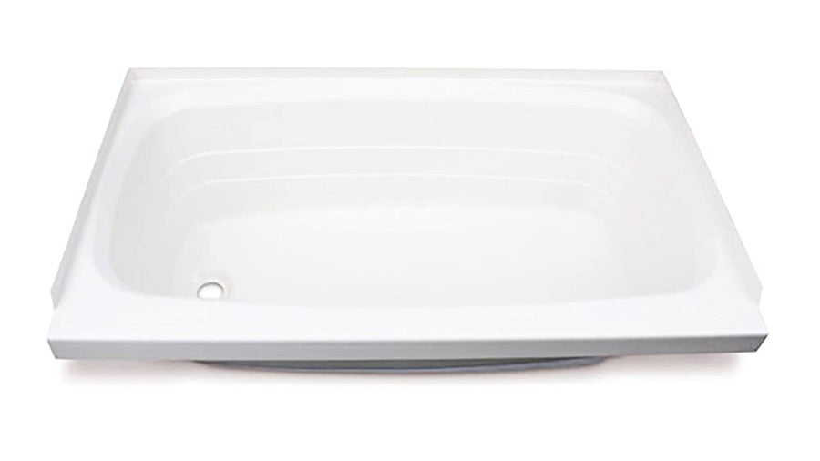 24" x 46" Lippert Replacement White Bathtub with Left Drain, Scratch-Resistant ABS Acrylic for RVs, Travel Trailers, 5th Wheels, Motorhomes - W2446LHSPK