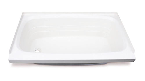 24" x 46" Lippert Replacement White Bathtub with Left Drain, Scratch-Resistant ABS Acrylic for RVs, Travel Trailers, 5th Wheels, Motorhomes - W2446LHSPK