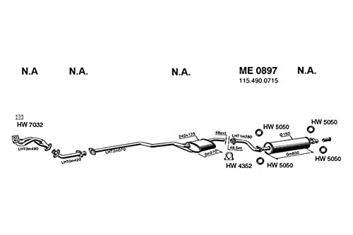 Rear Ansa ME0897 Exhaust Muffler