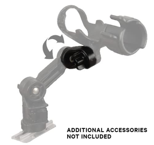 LockNLoad YakAttack 90 Degree Adapter | Adjustable Mount for Rod Holders, Fish Finder Mounts & Kayak Accessories | Increases Side-to-Side Maneuverability | Made in USA