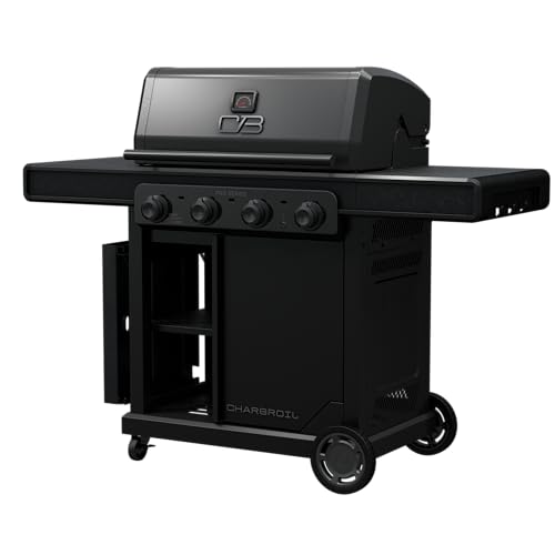 Pro Series Charbroil with Amplifire Infrared Technology 4-Burner Propane Gas Grill and Griddle Cabinet, Black - 463279224