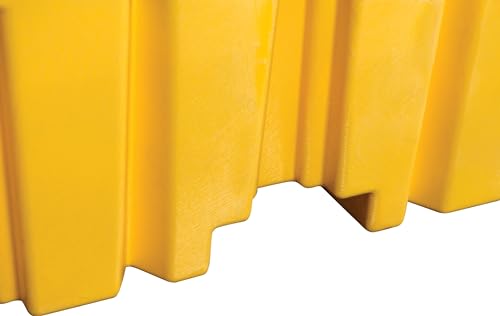 2 Eagle Drum Spill Containment Pallet with Forklift Pockets, 51.5"x26.25"x13.75", 66 Gallon Sump, 4,000 lbs. Load Capacity Secondary Containment Pallet, Made in USA, Yellow, 1620