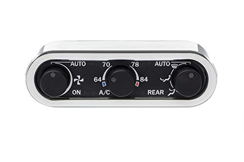 Dakota Digital Climate Control DCC - Vintage Air Gen IV 3-Knob, Horizontal, Satin, Black Alloy, Red Display - Compatible with Most Vehicles