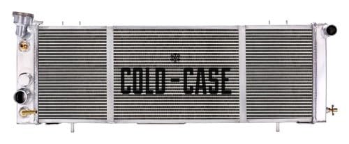 COLD - CASE Radiator, XD, 34 in W x 11 in H x 2.5 in D, Driver Side Outlet, Passenger Side Inlet, Aluminum, Polished