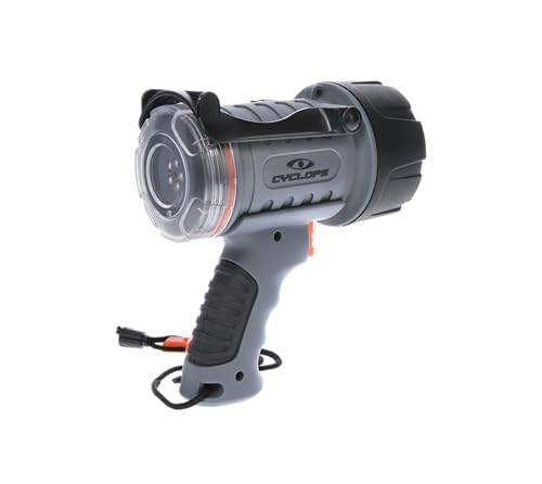 LED Waterproof Spotlight Cyclops | 700 Lumens Tough ABS Floatable 3 Lighting Modes Rechargeable Handheld Flashlight| Emergency Whistle on Lanyard Included