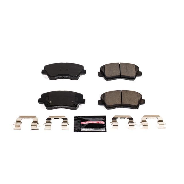 Power Stop Z23-1828 Z23 Evolution Sport Carbon Fiber Infused Ceramic Brake Pads with Hardware For Hyundai Veloster, Kia Forte, Kia Forte5 [Model Specific]