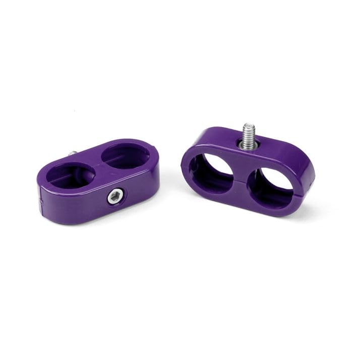 Heater-A/C T-CLAMP, 13/16"-13/16"(1/2"-1/2" ID) (#10AN-#10AN), 2 Pieces, Purple