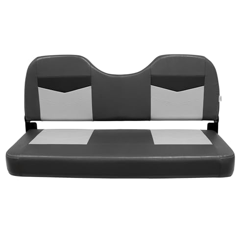 Pro Angler Wise 3342-860 Series Bass Boat 42" Fold Down Bench Seat, Charcoal/Black/Marble