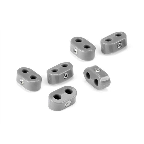 Double Place T-CLAMP, 3/16"-3/16", 6 Pieces, Gray