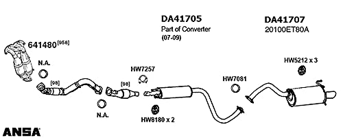 Exhaust Muffler Assembly New for Sentra