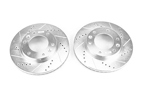 Power Stop Front JBR1322XPR Evolution Drilled & Slotted Rotor Pair For Hyundai Entourage 2007-2008, Kia Sedona 2006-2012, Kia Sedona 2014 [Model Specific]