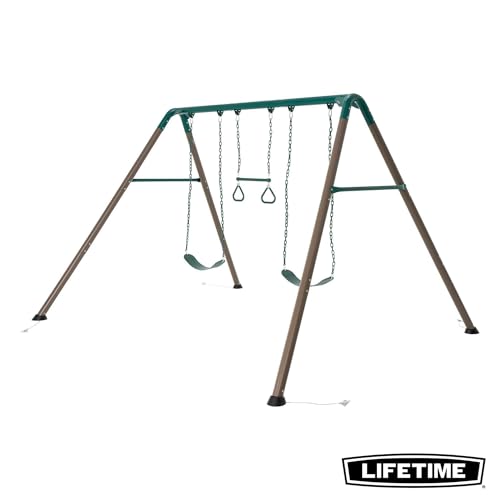 Metal Lifetime Swing Set for Kids, Outdoor Heavy Duty Playset