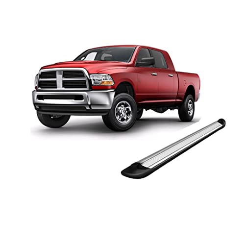 Transporter Running Boards Black Horse Silver Compatible with 10 Dodge Ram 2500/3500|2011-2024 Ram 3500 Mega Cab(Excl. Chassis Cab Diesel Models)-TR-R191S