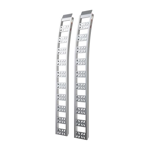 90” Yutrax® Heavy-Duty Arched Ramps, High-Strength Extruded Aluminum, 3000 lb. Load Capacity, Arched Design, ATV/UTV/Golf Cart/Riding Lawn Mower Loading, Pair, YR501