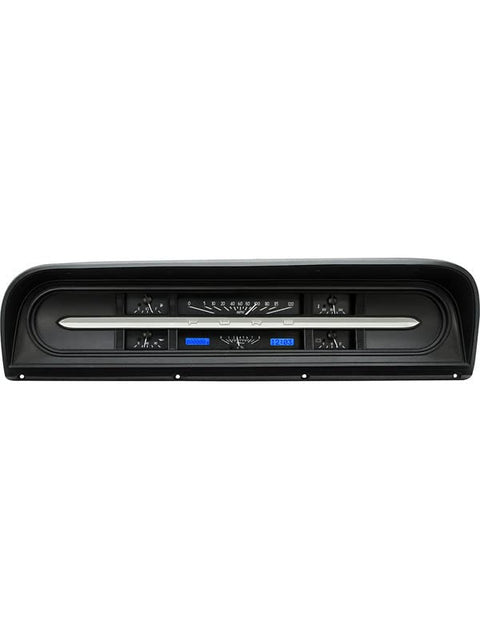 Dakota Digital VHX Analog Gauge System Compatible with 1967-72 Ford Pickup Truck with Black Alloy Style and Blue Backlighting VHX-67F-PU-K-B