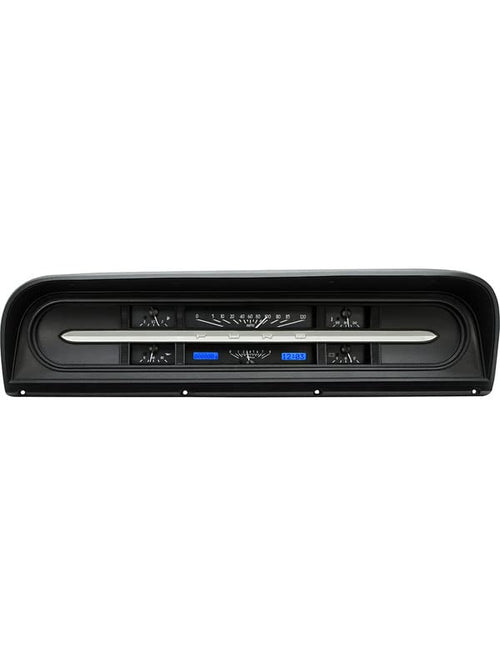 Dakota Digital VHX Analog Gauge System Compatible with 1967-72 Ford Pickup Truck with Black Alloy Style and Blue Backlighting VHX-67F-PU-K-B