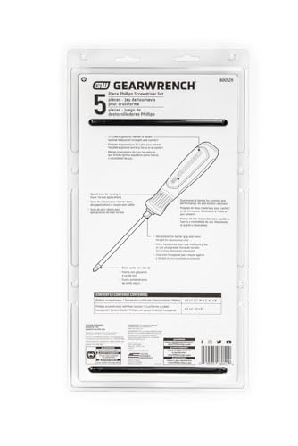 5 Pc. Phillips GEARWRENCH Dual Material Screwdriver Set - 80052H