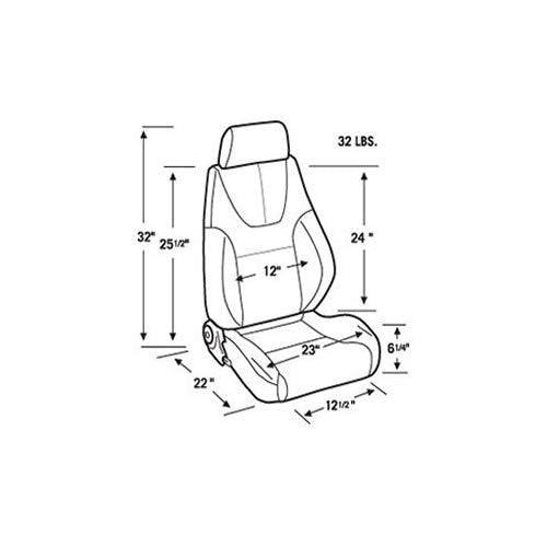 Bare Racing Elite ProCar by Scat 80-1200-99R Lumbar Recliner Right Seat