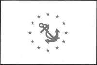 Nylon Officer Flag TaylorMade, 12" x 18" - Rear Commodore, White
