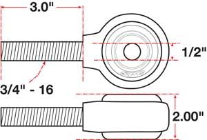 XAXIS Rod End Ball Joint Specialty Products Company (15746) Vehicle Specific Item