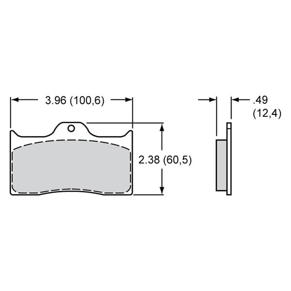 Wilwood PAD,7112E,BEDDED,DL,POLYMATRIX.49 THK 15E-6096K-B