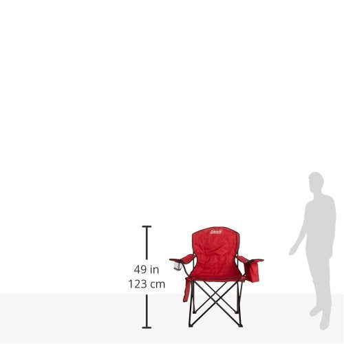 Coleman Camping Chair Portable with 4-Can Cooler, Cushioned Seat & Back with Side Pockets & Cup Holder, Carry Bag Included, Great for Camping, Tailgating, Firepits, Patio, & More