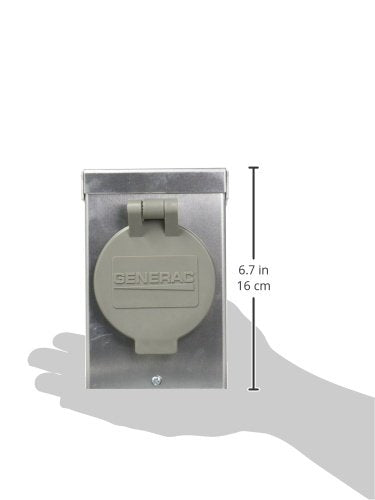 30-Amp Generac 6346 125/250V Aluminum Power Inlet Box - Weather-Resistant Outdoor Generator Connection