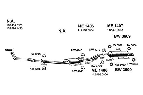 Rear Ansa ME1407 - Exhaust Muffler
