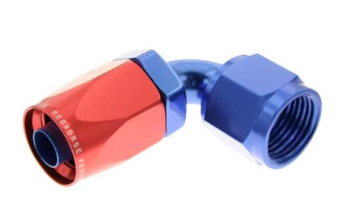 6090-10-1 Redhorse Performance -10 90 Degree Female Aluminum Hose End - Red &