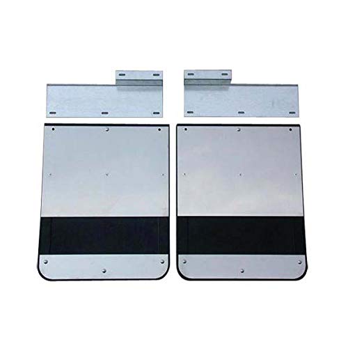Mud Flap Set Go Industries Inc. S726SET, with Flaps, Brackets, Stainless Stiffeners, and Stainless Weights, for Select Ford Dually Trucks