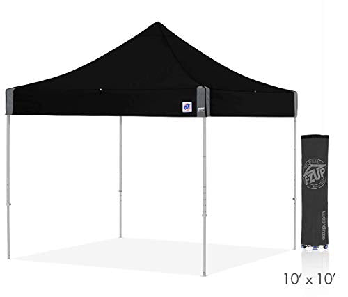 E-Z UP Instant Shelter Eclipse Canopy, 10' x 10', Gray Steel Frame and Professional Grade Black Top