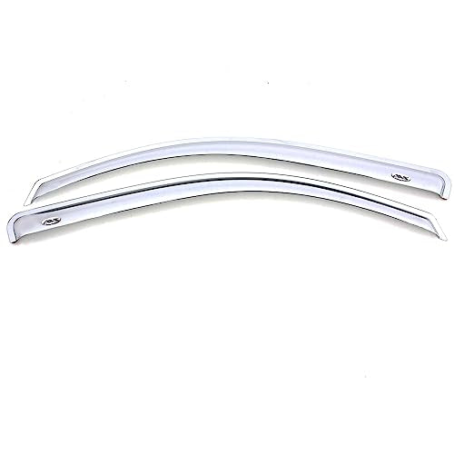 Auto Ventshade Outside Mount [AVS] Rain Guards For 1999 - 2016 Ford F-250/F-350/F-450/F-550 Super Duty; 2000 - 2016 Ford F650/F750 Standard Cab | Window Vent Visors, 2 pcs. - Chrome | 682503