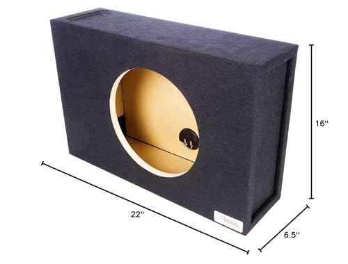 Atrend Single Vented 10" Bbox Subwoofer Enclosure- Pro Audio Tuned Car Subwoofer Boxes & Enclosures - Premium Subwoofer Box Improves Audio Quality, Sound & Bass - Nickel Finish Terminals