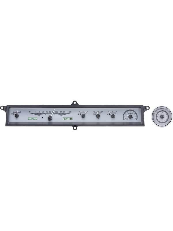 VHX-63C-CAD-S-W Dakota Digital Compatible with 1963-64 Cadillac Car VHX Gauge Instrument System Silver Alloy White Backlighting