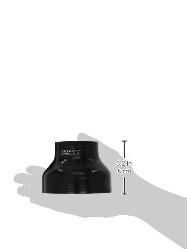 HPS Silicone HTSR-225-375-BLK High Temperature 4-ply Reinforced Reducer Coupler Hose, 60 PSI Maximum Pressure, 3" Length, 2-1/4" > 3-3/4" ID, Black