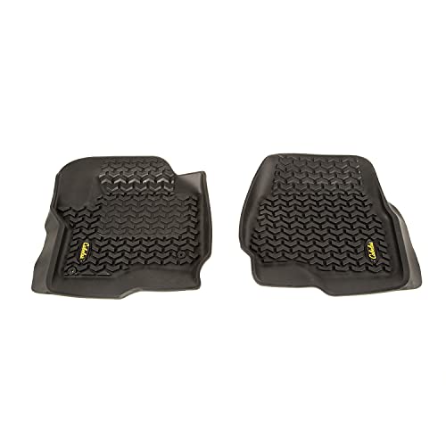 Front Floor Liners Rugged Ridge for Ford F-250/F-350/F-450 | Black | 82902.40 | Fits 2017-2020 Ford F-250/F-350/F-450/F-550 Regular Cab/Extended Cab/SuperCrew Cab