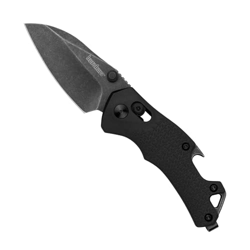 Kershaw Pocket Knife Craze, All-Black, 2.35 Inch Stainless Steel Reverse Tanto Blade, EDC with Manual Opening, Reversible Deep-Carry Pocketclip, Everyday Carry Pocket Knife for Men and Women