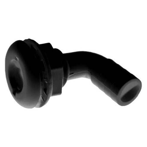 90 Degree T-H Marine Thru Hull Boat Plumbing Fitting - 3/4" Hose - Black