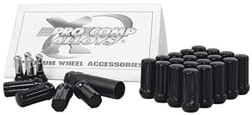 11134B ProComp Alloys Wheels Lug Nut Kit 12 x 1.5 Spline 6 Lug Kit w/Valve Stem Black Lug Nut Kit