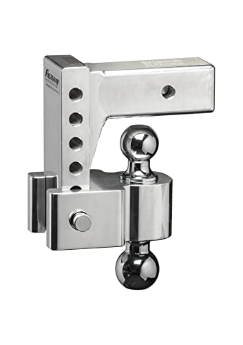 Fastway Flash E Series HD Adjustable Aluminum Ball Mount with 6 Inch Drop, 2.5 Inch Shank, and Chrome Plated Balls 42-00-2625